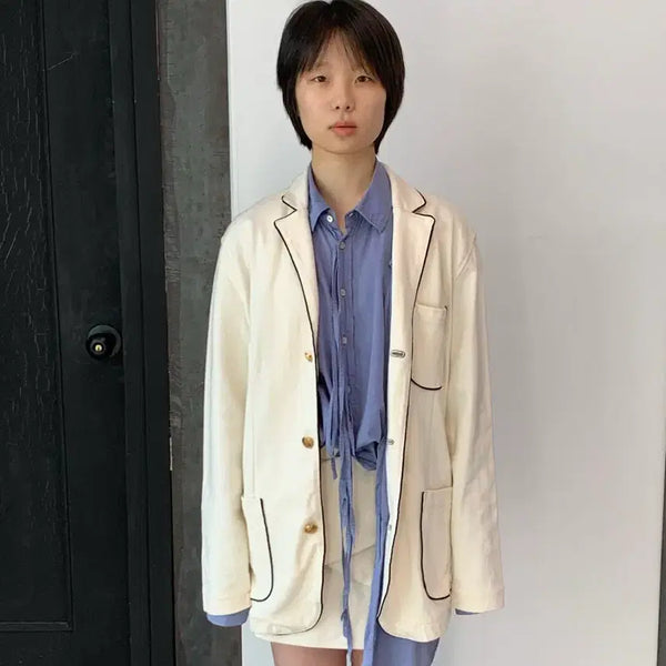 [BUNJANG] Gap Taped Sweat Blazer / Gap 테이핑 스웻 블레이저