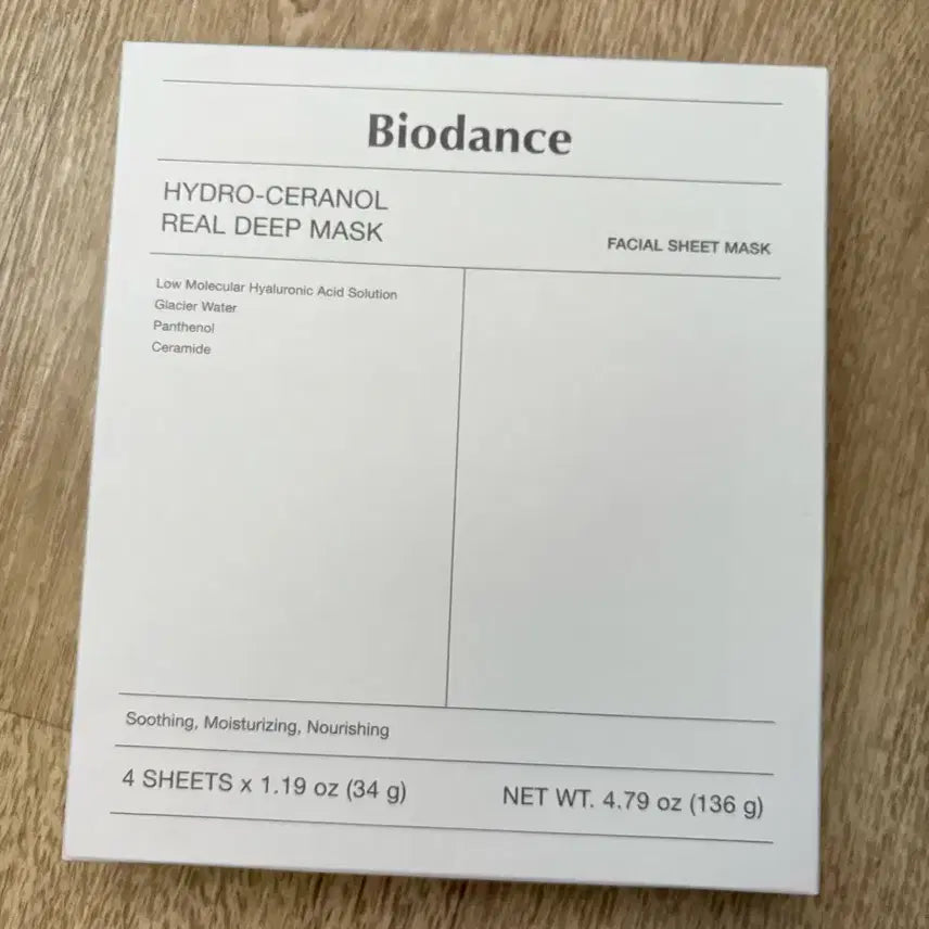 [BUNJANG] Biodance Hydro Ceranol Real Deep Mask (1 Box, 4 Sheets) / [새상품/무배] 바이오던스 하이드로 세라놀 리얼딥 마스크 1BOX 4매