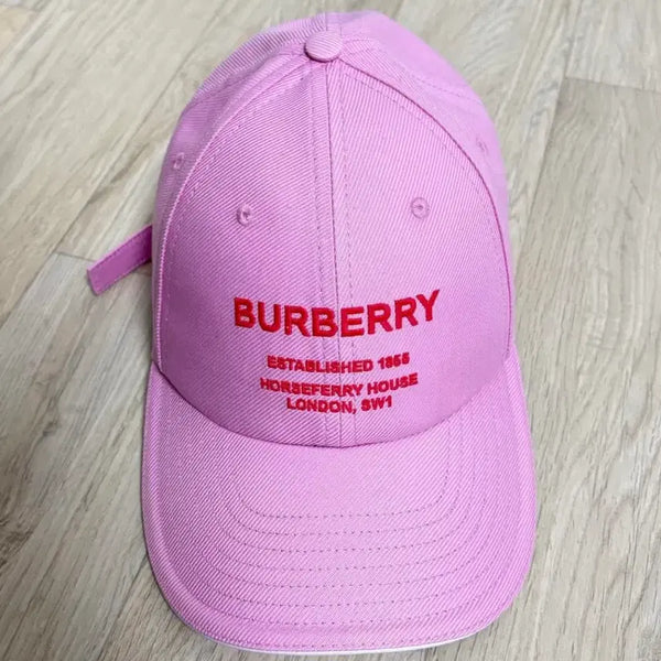 [BUNJANG] Burberry Horseferry Motif Cotton Twill Baseball Cap Primrose Pink L / 버버리 홀스페리 모티프 코튼 트윌 볼캡 프림로즈핑크 L