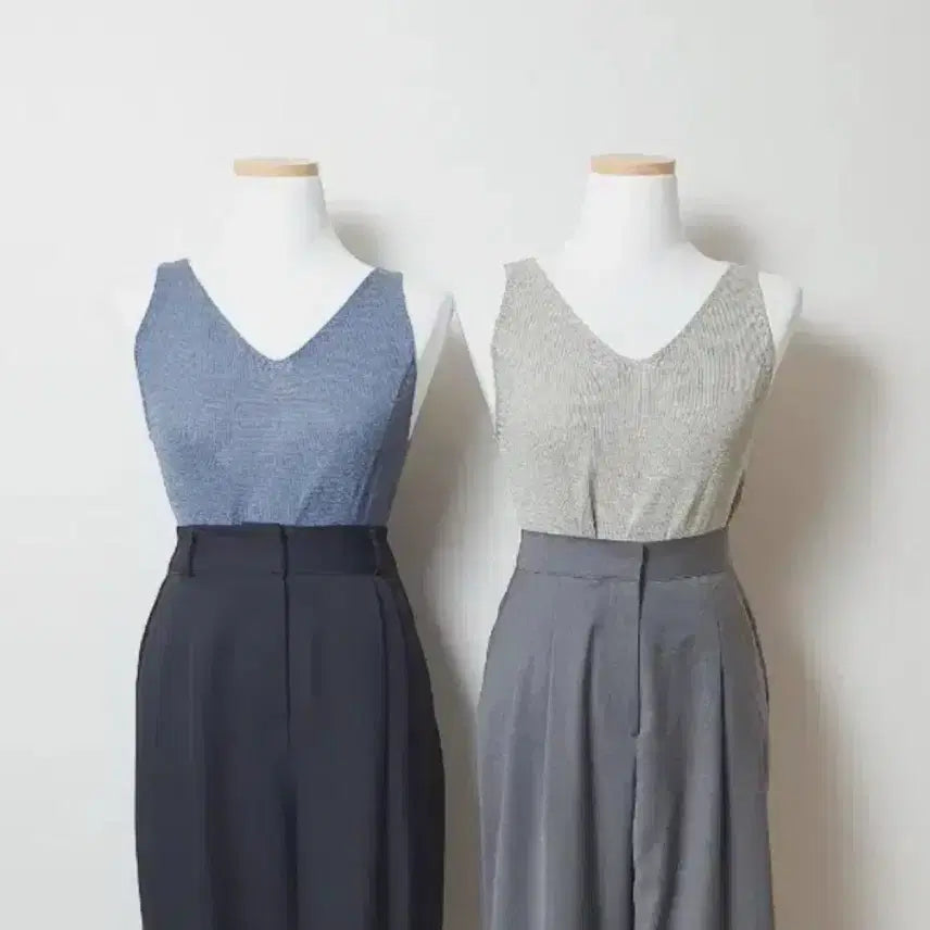 [BUNJANG] Untoi Linen V-Neck Sleeveless Knit Top / 새상품) 언토이 린넨 브이넥 민소매 니트 나시 니트