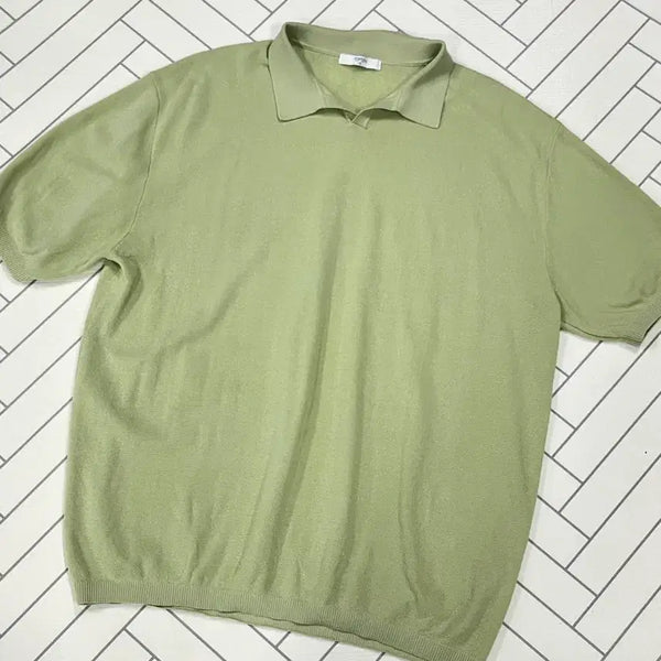 [BUNJANG] TOPTEN Men's Short Sleeve Knit Polo Green Size 110 / 탑텐 남자110 여름 귀여운 반팔카라니트 그린