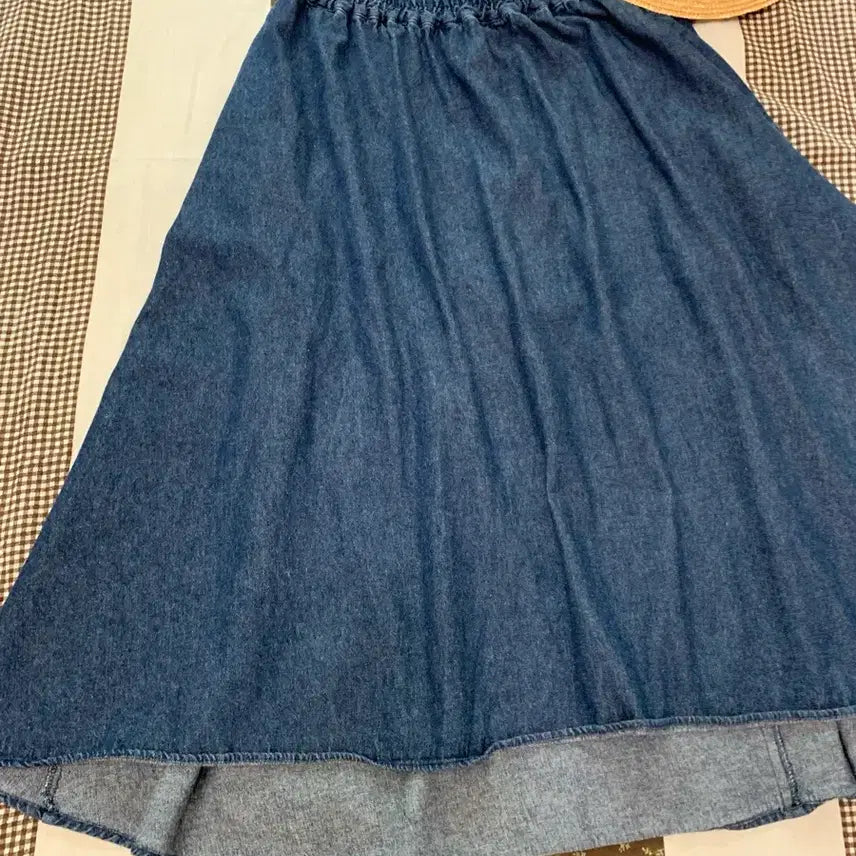 [BUNJANG] Vintage Elastic Waist Denim Skirt / 밴딩 데님 스커트