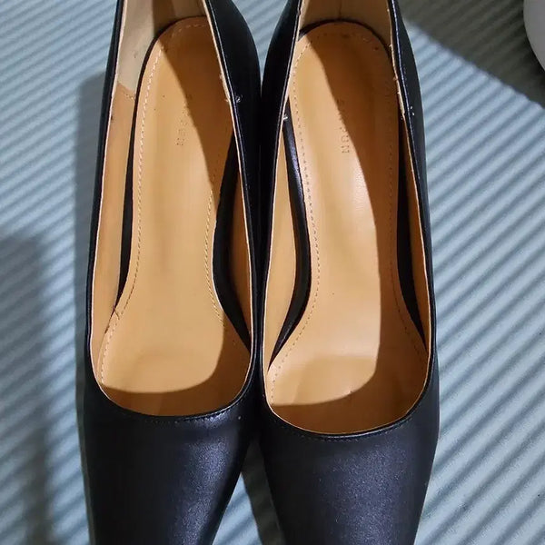 [BUNJANG] Sappun Black Leather Pumps / 사뿐 블랙 가죽 펌프스힐