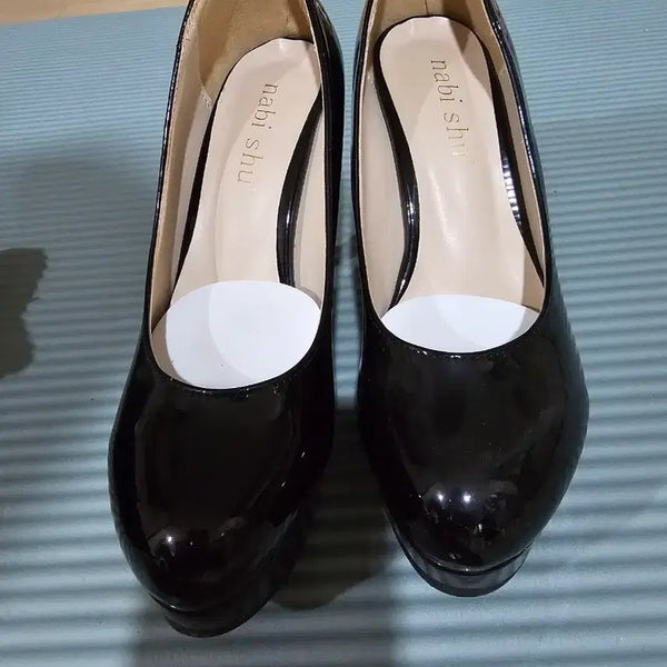 [BUNJANG] Nabi Shu Black Enamel Platform Heels / nabi shu 검정 에나멜 플랫폼 힐