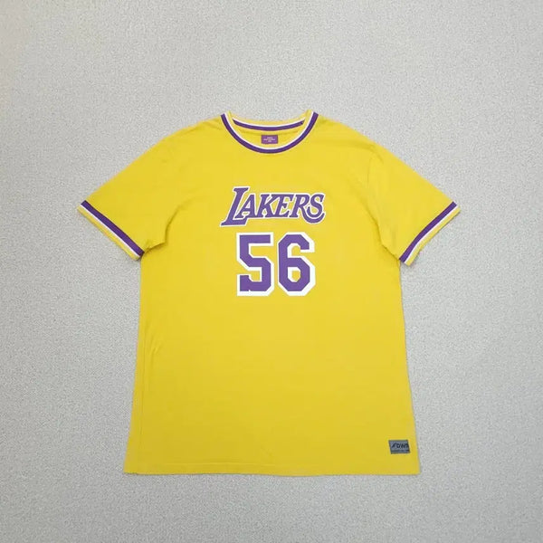 [BUNJANG] DWS Lakers Basketball Short Sleeve T-Shirt Yellow / (L)DWS 레이커스 농구 반팔 티셔츠 여름 남녀공용  H18W3519