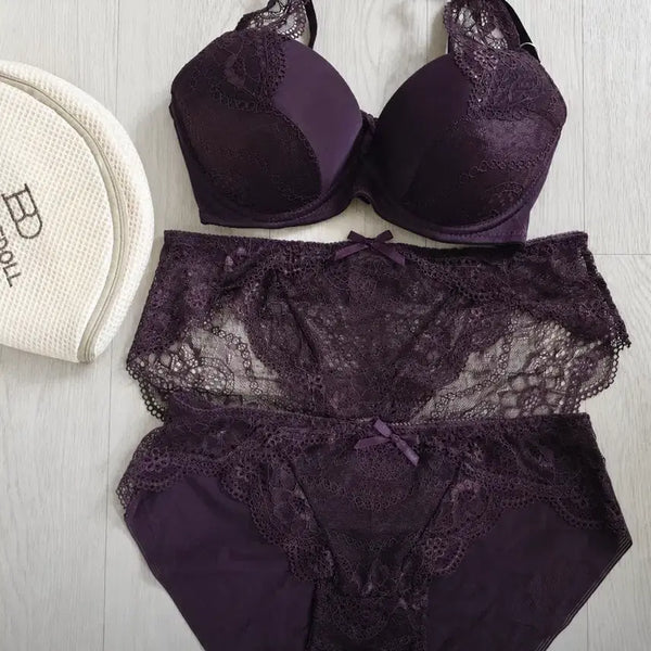 [BUNJANG] Purple Lace Underwear Set (2 Panties) / 퍼플 레이스 속옷세트(팬티2종)