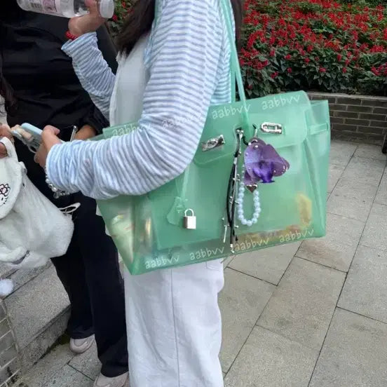 [BUNJANG] Kiki Jelly Birkin Bag TPU Material / 당일출고[tpu소재,고퀄리티] 키키 젤리백 젤리버킨백 민트