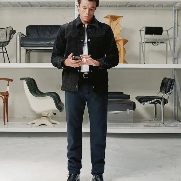 [BUNJANG] Levi's x JJJ Jound Suede Coach Jacket Black M / 리바이스 x JJJ  자운드 스웨이드 코치 자켓 M