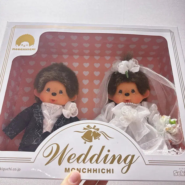 [BUNJANG] Authentic Monchhichi Wedding Doll Set / 정품 몬치치 웨딩 인형 세트