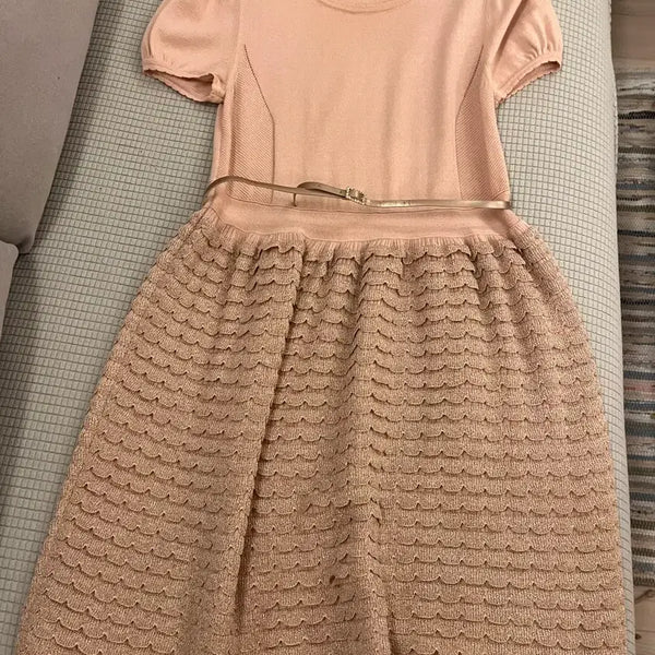 [BUNJANG] Reneevon Pale Pink Summer Knit Dress Size 54 / Reneevon 레니본 페일핑크 썸머 니트 원피스_54 사이즈