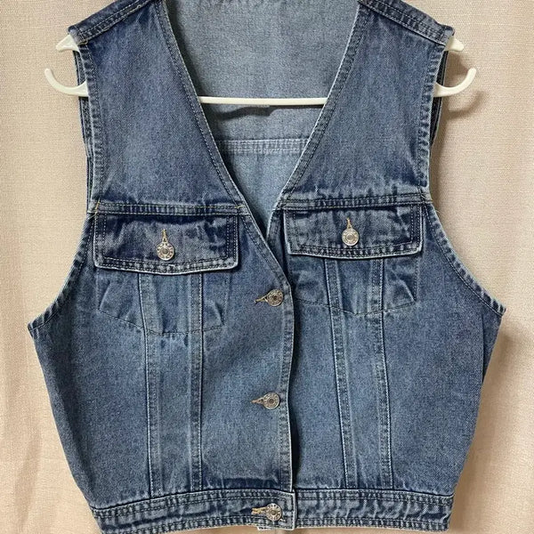 [BUNJANG] Blue Denim Vest / 청 데님 조끼 베스트