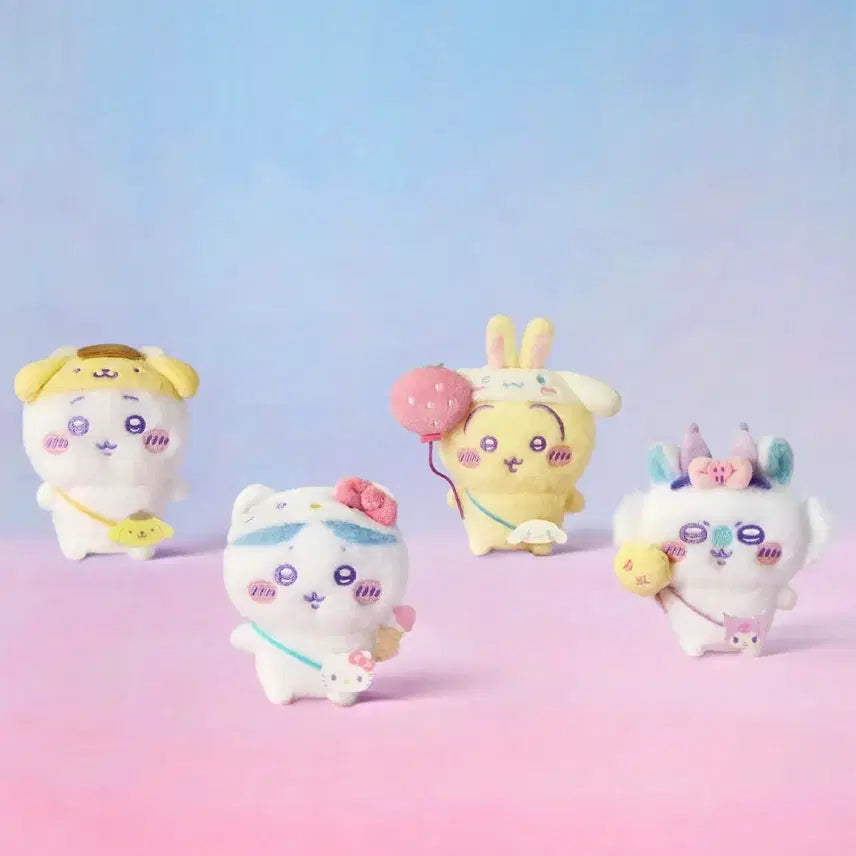 [BUNJANG] Chiikawa x Sanrio Collaboration Keychain Plush Toy / <예약구매>치이카와 미니소 먼작귀 산리오 콜라보 키링 인형