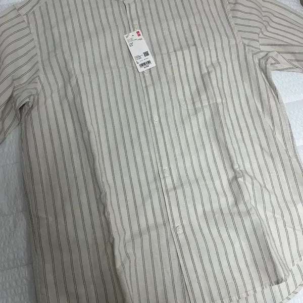 [BUNJANG] Uniqlo Striped Short Sleeve Shirt - Large / 유니클로 스트라이프 반팔셔츠 L