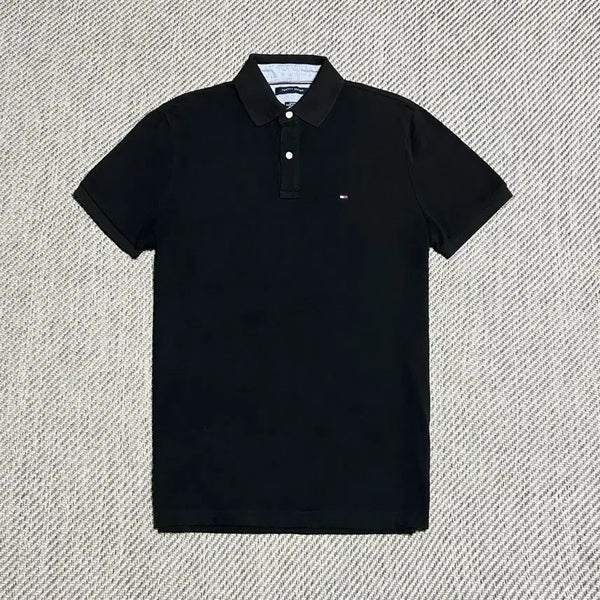 [BUNJANG] Tommy Hilfiger Basic Black Cotton Short Sleeve Polo Shirt (Men's L) / [L] Tommy 타미힐피거 베이직 블랙 코튼 반팔 카라티