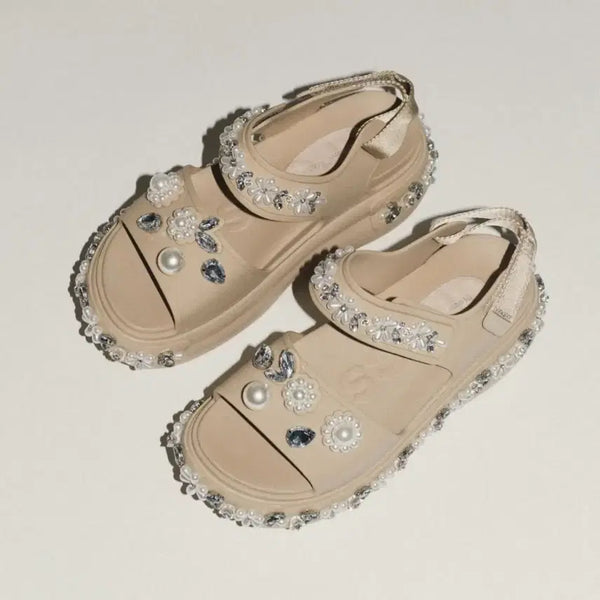[BUNJANG] Crocs x Simone Rocha Soho Sandal Beige W8 / (새상품)크록스 시몬 로샤 소호 샌들 차이 W8