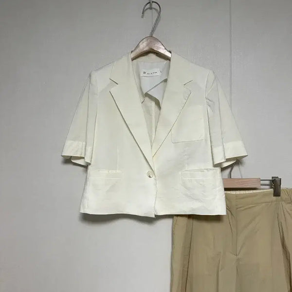 [BUNJANG] It MICHAA Linen Cropped Short Sleeve Jacket / 잇미샤 린넨 크롭 반팔자켓
