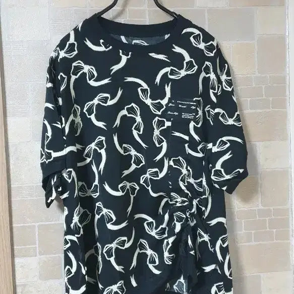 [BUNJANG] Asymmetrical Ribbon Blouse - Black / 여성 리본언발티(새옷)