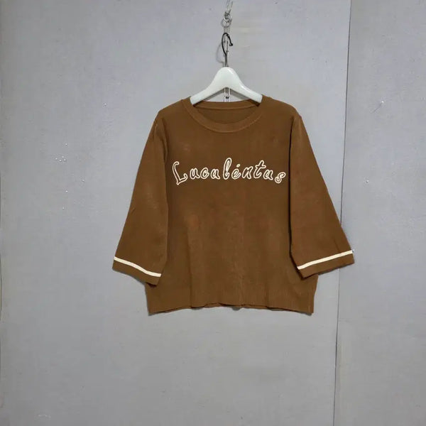 [BUNJANG] 8-Sleeve Round Neck Knit Top / 8부소매 라운드 니트 FF   n5616