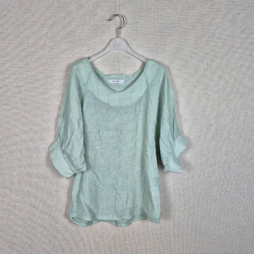[BUNJANG] Mint Green Cotton Blend Blouse / (#55,66추천)면혼방 민트그린 블라우스