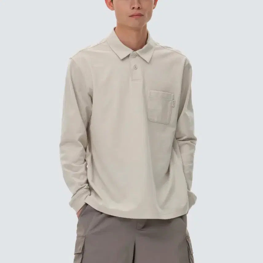 [BUNJANG] Snow Peak Long Sleeve Collar T-shirt / (L)스노우피크 포켓 긴팔 카라티
