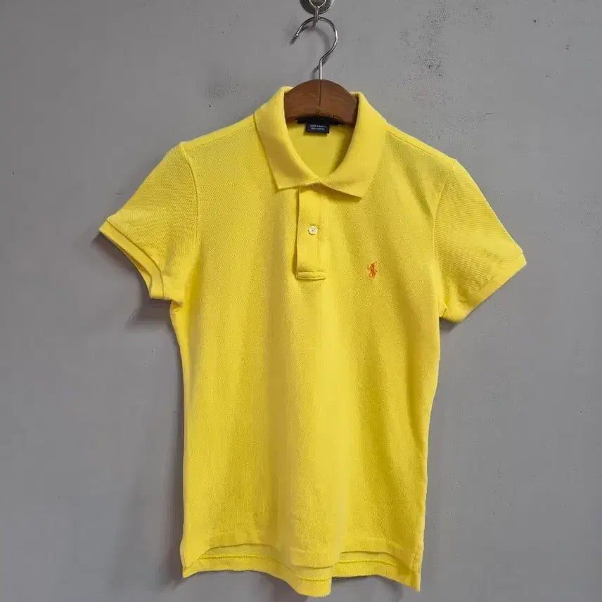 [BUNJANG] Polo Ralph Lauren Skinny Fit Yellow Short Sleeve Polo T-Shirt M / 폴로 랄프로렌 스키니핏 옐로우 반팔 폴로티셔츠 M