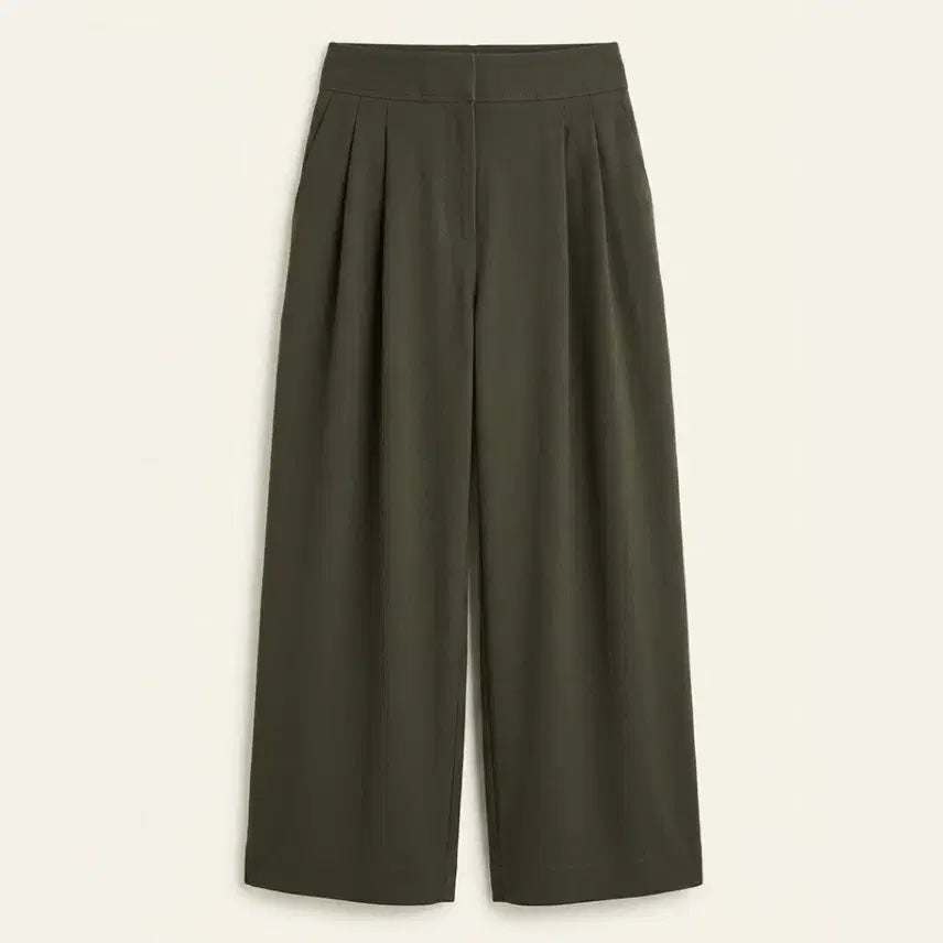[BUNJANG] Women's Wide-Leg Banding Slacks - Khaki, Size 66 / 66 새상품 여성 와이드팬츠 여성 바지 슬랙스 밴딩바지 여자 바지 새제품