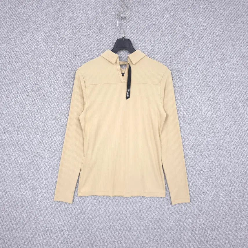 [BUNJANG] Volvik 23SS Women's Cooling Ribbed Golf T-Shirt with Gold Buttons / 볼빅 골프 23SS 여성 금장단추 냉감 쫀쫀 골지 쫄 티셔츠 90-95