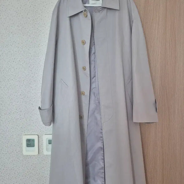 [BUNJANG] In Silence Men's Oversized Trench Coat Light Grey M (105) / 인사일런스 남자 트렌치코트 라이트그레이 오버핏 M(105)