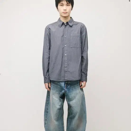[BUNJANG] Haechingroom Wide Curve Fade Denim / 해칭룸 와이드 커브 페이드 데님