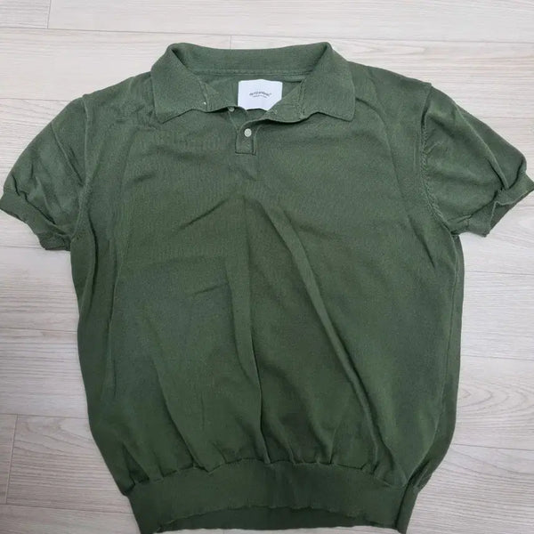 [BUNJANG] Outstanding Knit Collar T-shirt Green M Size / 아웃스탠딩 니트카라티 그린 M사이즈