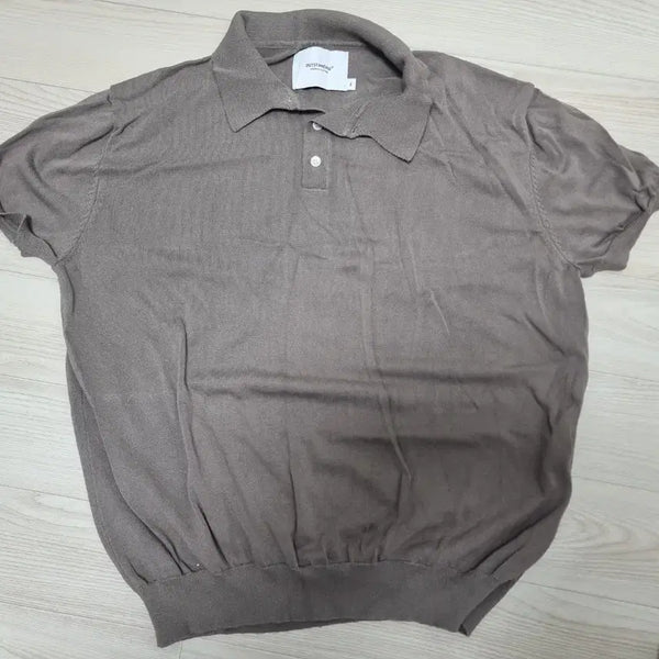 [BUNJANG] Outstanding Knit Collar T-Shirt Brown M / 아웃스탠딩 니트카라티 브라운 M사이즈