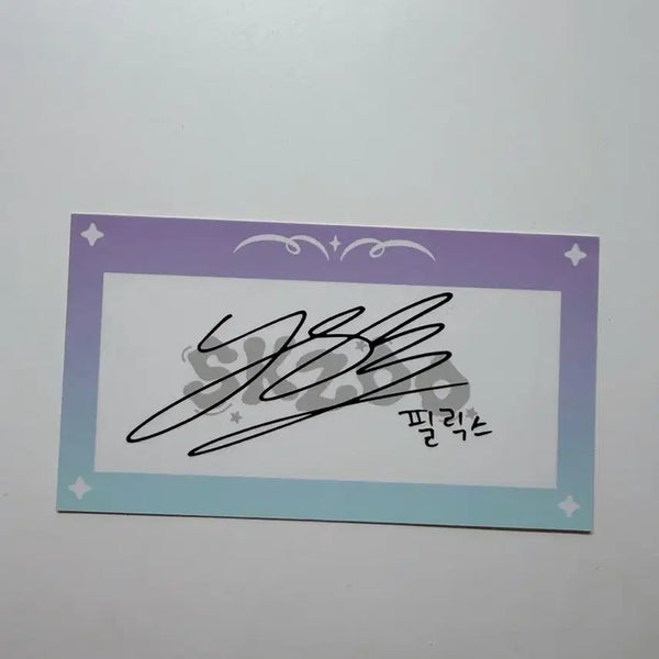 [BUNJANG] Stray Kids Magicschool Cafe Exclusive Felix Signed Card / 스트레이키즈 매직스쿨 카페 특전 필릭스 싸인 카드