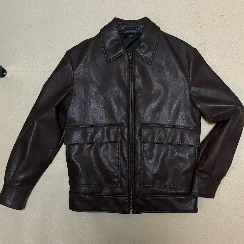 [BUNJANG] Zara Leather Jacket Dark Brown (Size S) / 자라 레더자켓 S