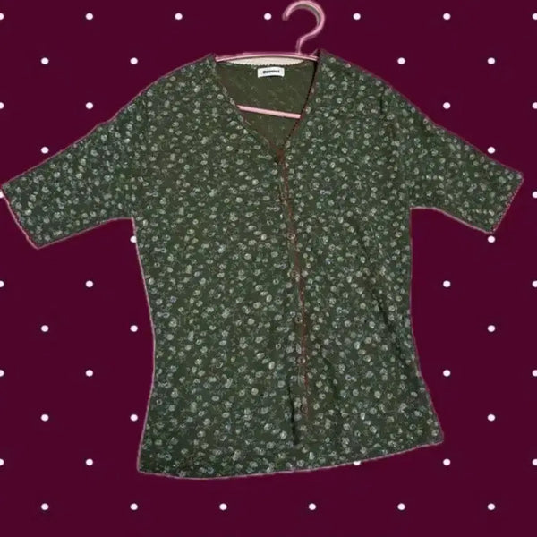 [BUNJANG] Mori Short Sleeve Flower Cardigan / short sleeve flower cardigan모리 반팔 잔꽃 가디건