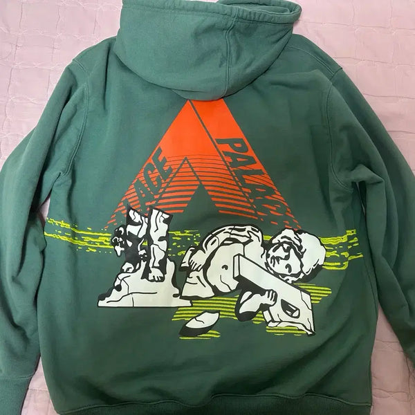 [BUNJANG] Palace Fallen City Hoodie Green L / [1회 착용] 팔라스 폴른 시티 후드 그린 L