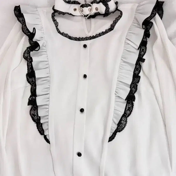 [BUNJANG] Rosita Heart Buckle Blouse / 로지타 하트버클 블라우스
