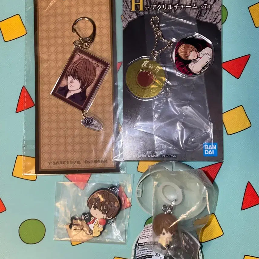 [BUNJANG] Death Note Light Yagami Acrylic Keyring & Rubber Strap Bundle Set / 데스노트 야가미 라이토 아크릴 키링 러버 스트랩 제일복권 H상 메지루시