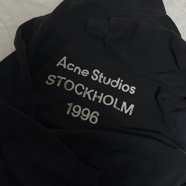 [BUNJANG] Acne Studios Logo Hoodie Sweater Black XXS / 아크네 스튜디오 로고 후드 스웨터 블랙 XXS