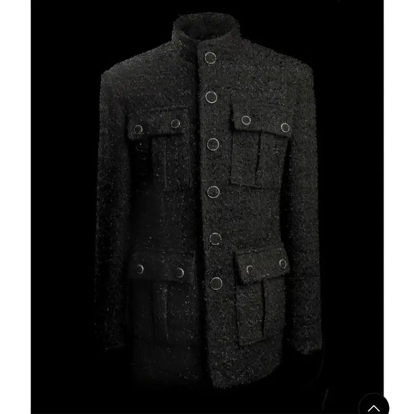 [BUNJANG] Untage Lame Boucle Tweed Field Jacket (Sealed) / 언티지 라메 부클레 트위드 필드 자켓(미개봉)(새상품)