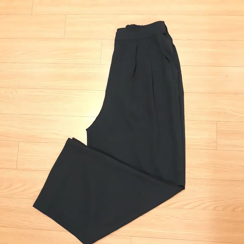 [BUNJANG] Dark Teal Two-Tuck Wide Leg Slacks (Size 26-28in) / 바지 투턱 슬랙스 와이드 팬츠 26~28in