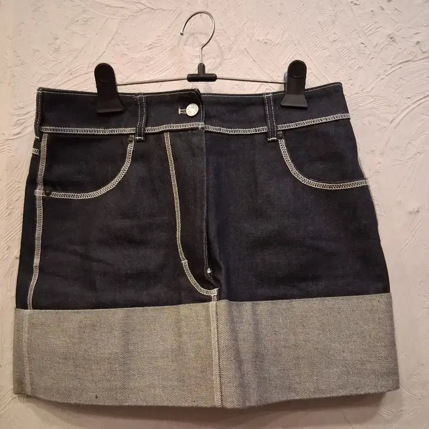 [BUNJANG] Acne Studios Blue Denim Mini Skirt with Roll-Up Detail / 아크네 스튜디오 청 미니스커트 롤업 디자인