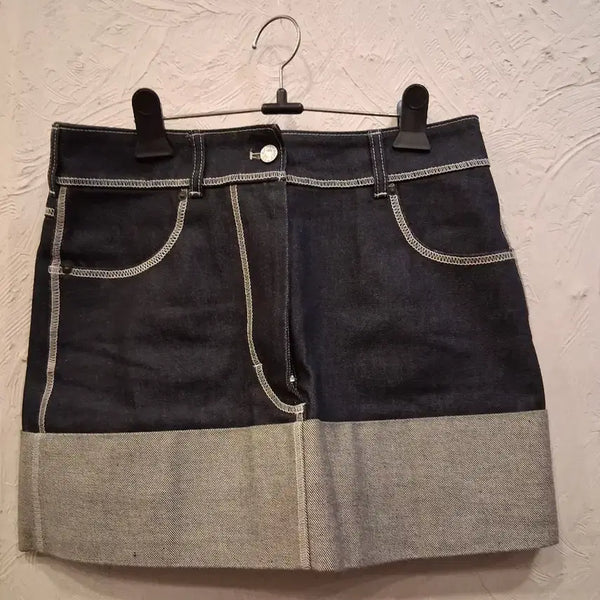 [BUNJANG] Acne Studios Blue Denim Mini Skirt with Roll-Up Detail / 아크네 스튜디오 청 미니스커트 롤업 디자인
