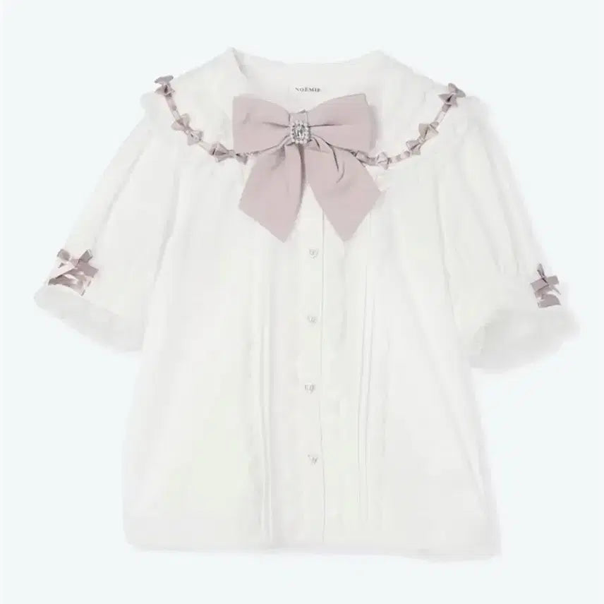 [BUNJANG] Noemie Ribbon Blouse / noemie 노에미 리본 블라우스 화이트 핑크 양산형 지뢰계 양지뢰 걸리
