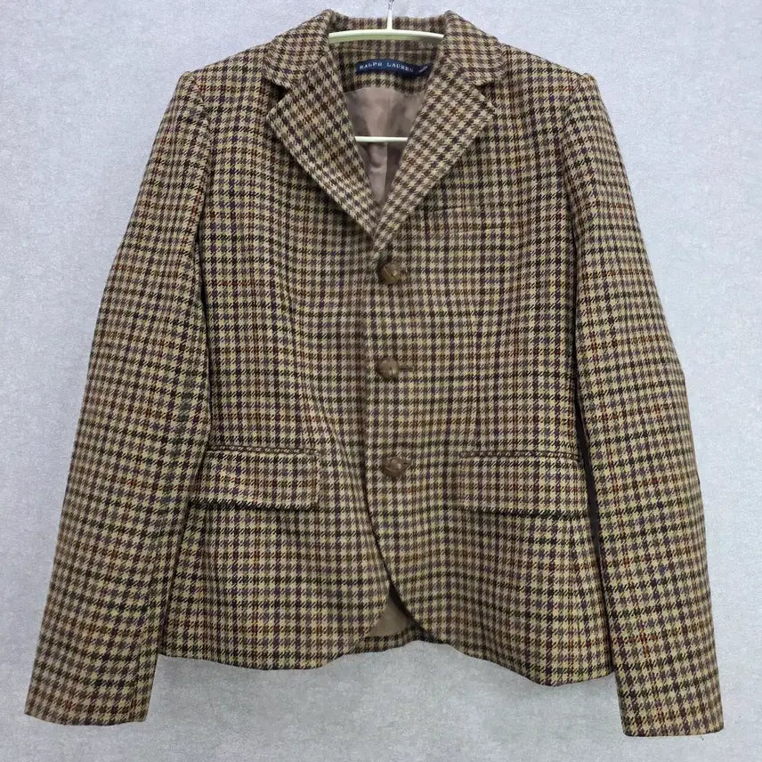 [BUNJANG] Ralph Lauren Plaid Wool Blazer Elbow Patch Jacket (Made in Japan) / 랄프로렌 체크 울 블레이저 엘보 패치 자켓 MADE IN JAPAN