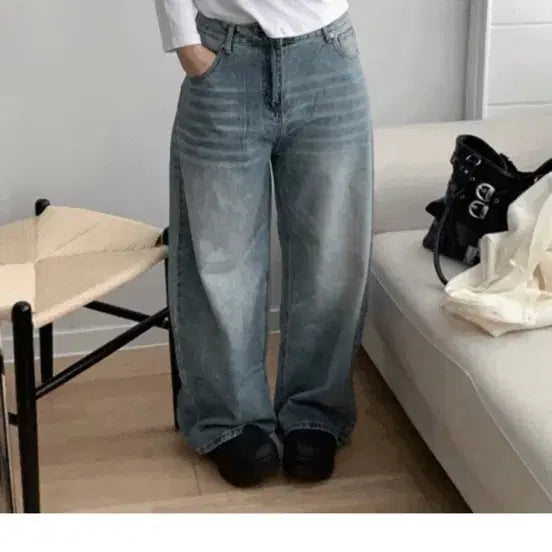 [BUNJANG] Hoyt Wide Denim Jeans (Medium Blue, XL) / 호이트 와이드 데님 중청 XL