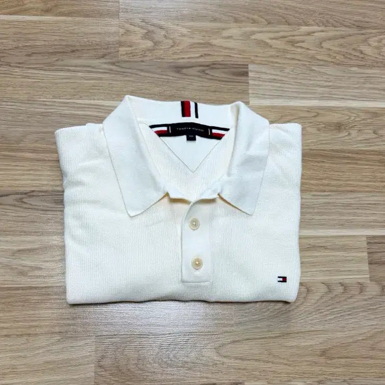 [BUNJANG] Tommy Hilfiger Waffle Polo T-Shirt XXL Ivory / [새상품] 타미힐피거 와플 반팔 카라티 XXL 아이보리