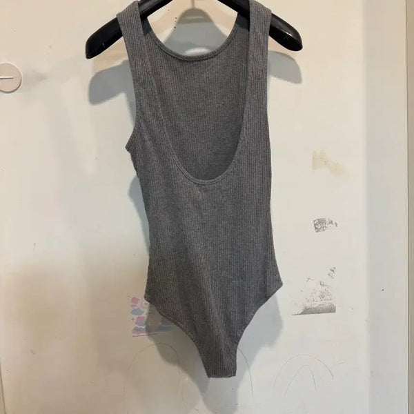 [BUNJANG] Tiger Mist Ribbed Bodysuit Grey / Tiger mist 타이거미스트 골지 바디수트