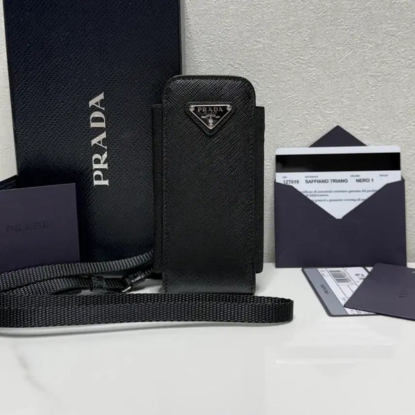 [BUNJANG] Prada Saffiano Phone Holder Bag Black / (정품/A+)프라다 사피아노 폰홀더백