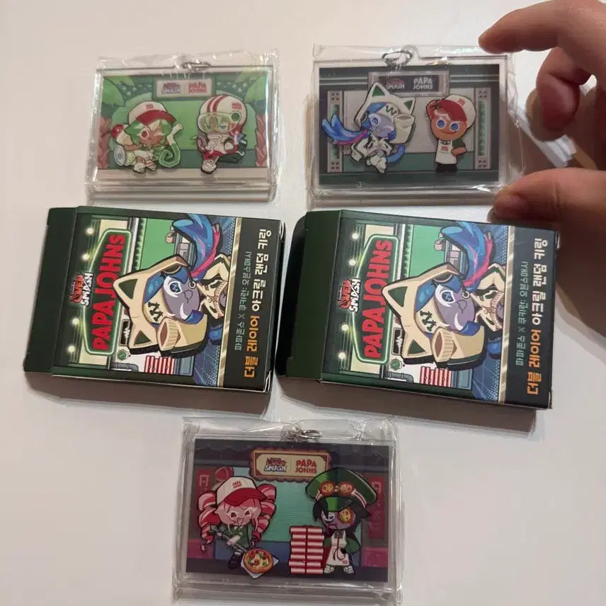 [BUNJANG] Papa John's x Cookie Run Collaboration Keychain Set / 파파존스 쿠키런 키링 3종 모두