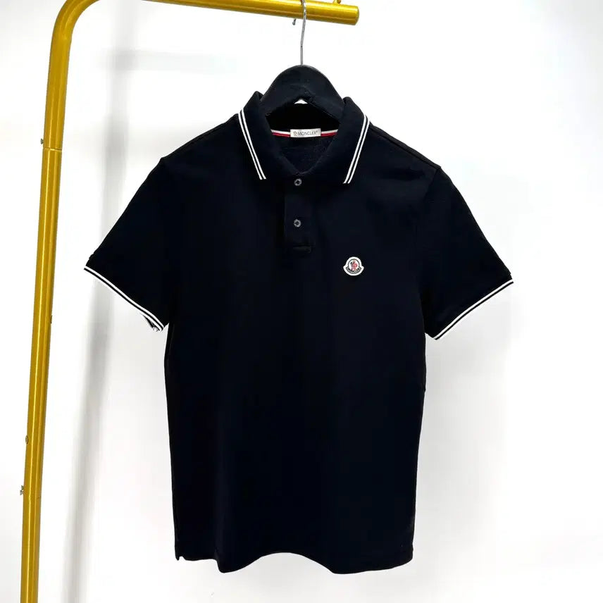 [BUNJANG] Moncler Short Sleeve PK Polo T-Shirt Black / [S사이즈] 몽클레어 반팔 PK 카라티 티셔츠 블랙